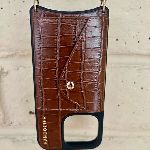 Bandolier Accessories - New Bandolier Leather and Gold Crossbody iPhone 16 Pro Case